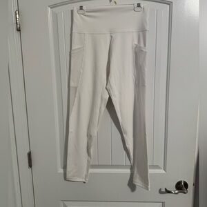 AERIE white 7/8 mesh leggings size xl NWOT